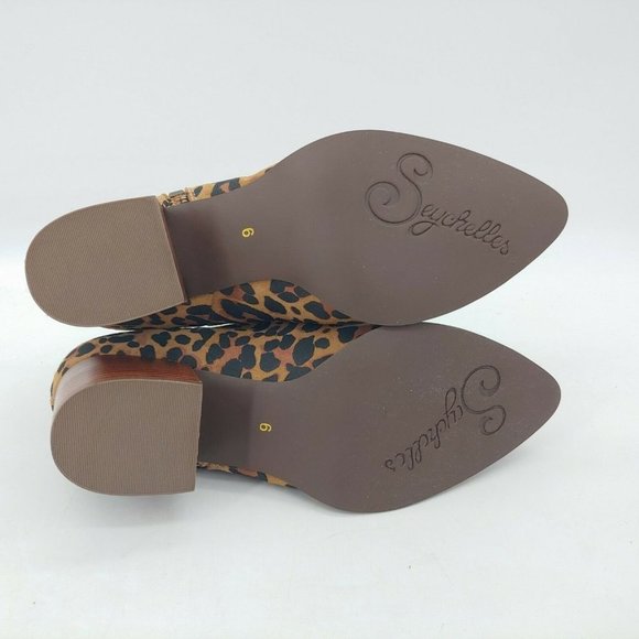 Seychelles Womens Suede Leopard Point Toe Ankle Boot 6 - Picture 5 of 10